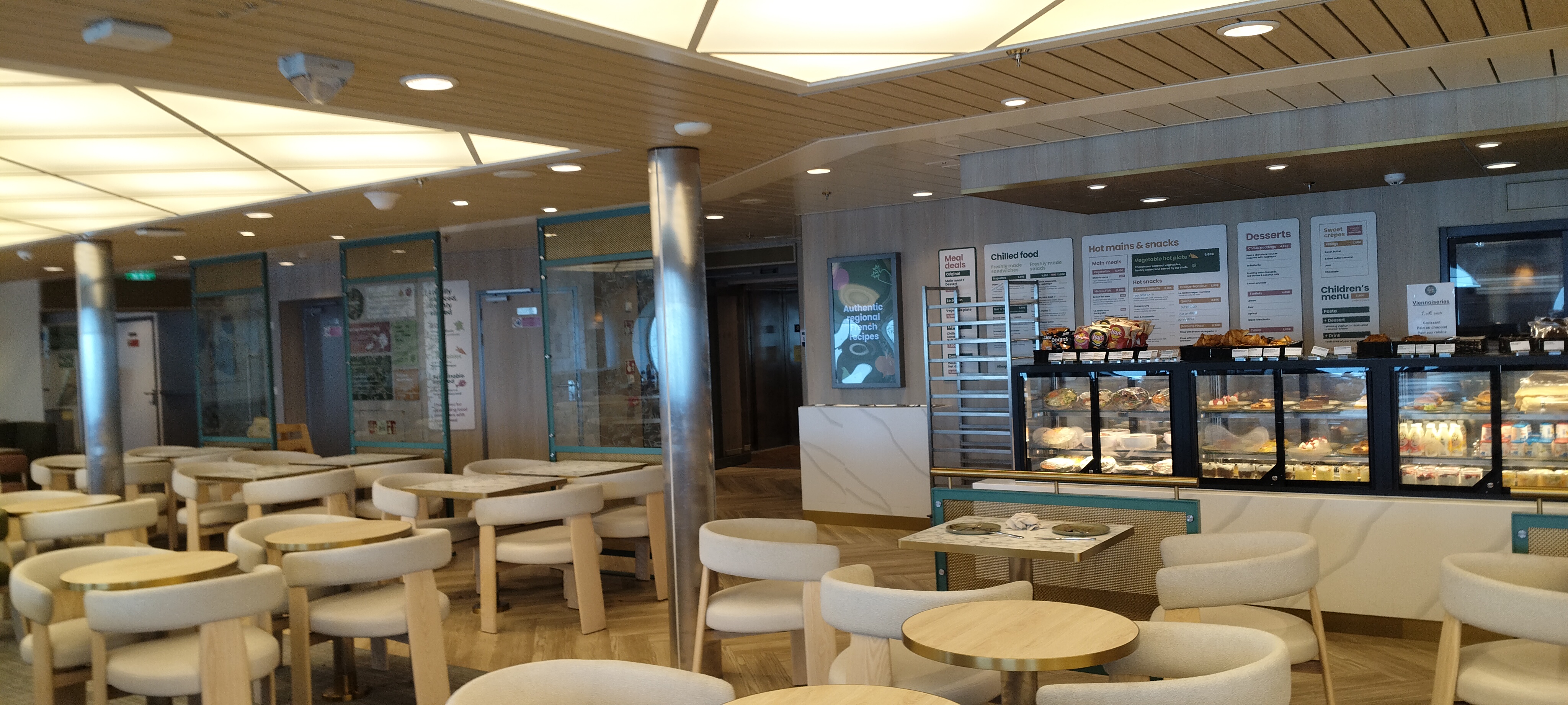 Food court on the Saint-Malo ferry