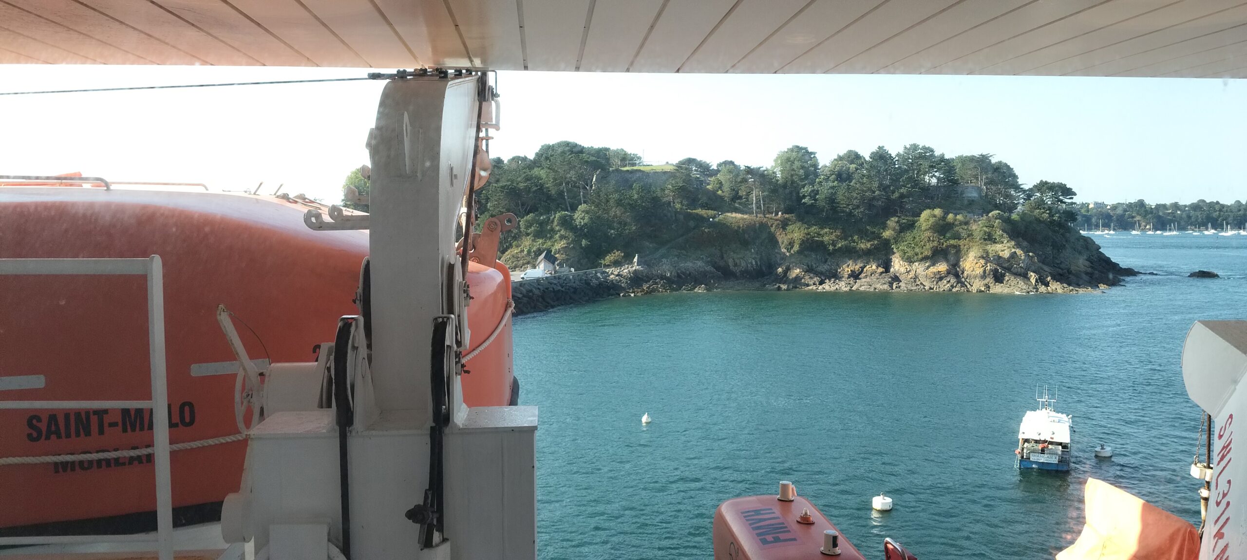 Lifeboat marked Saint-Malo, the ship's home port