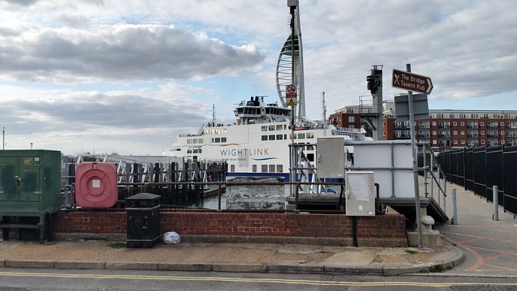 Wightlink Isle of Wight ferry with the Spinnaker Tower behind